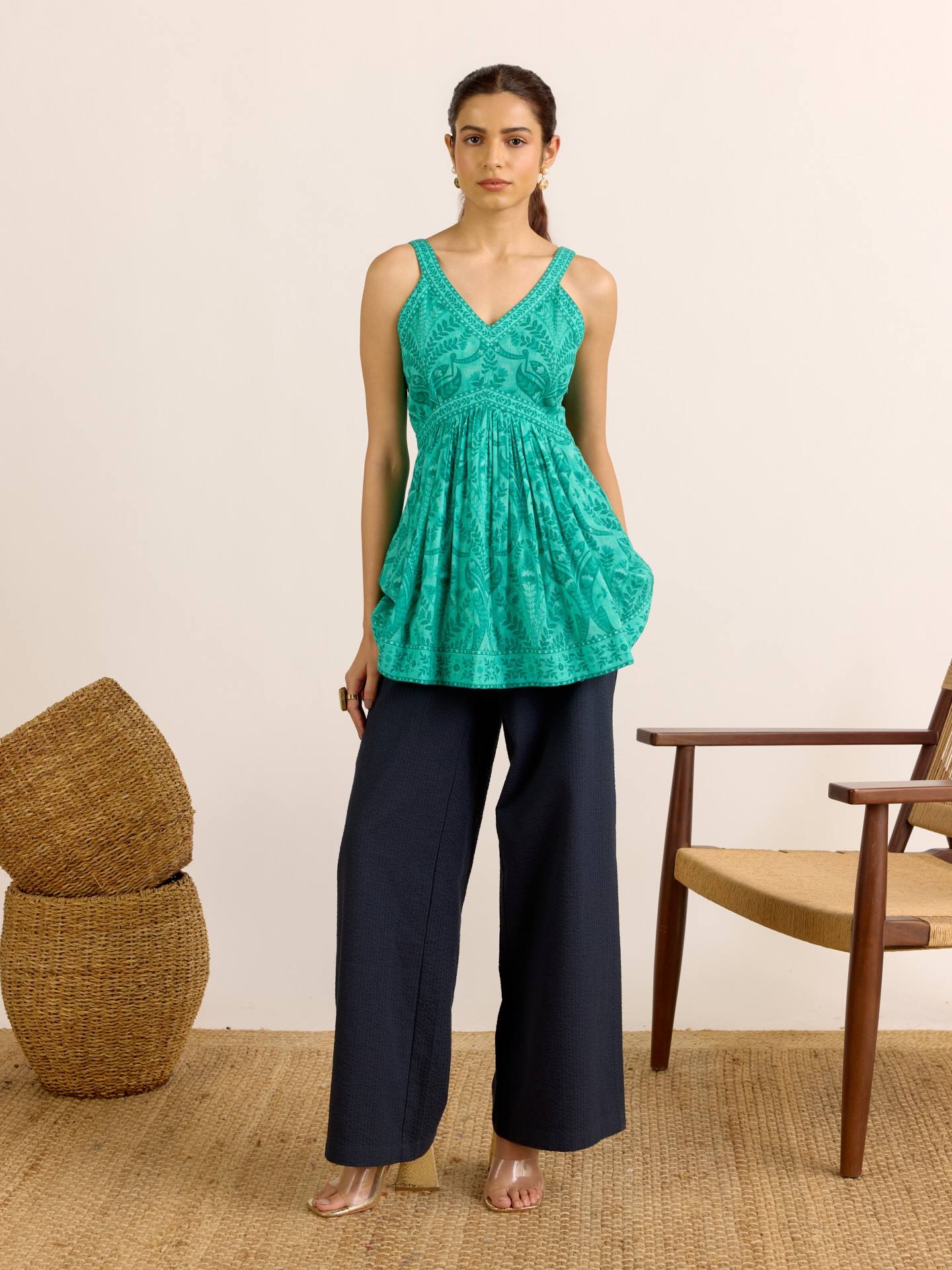 Peacock  Blue Delilah Short Top