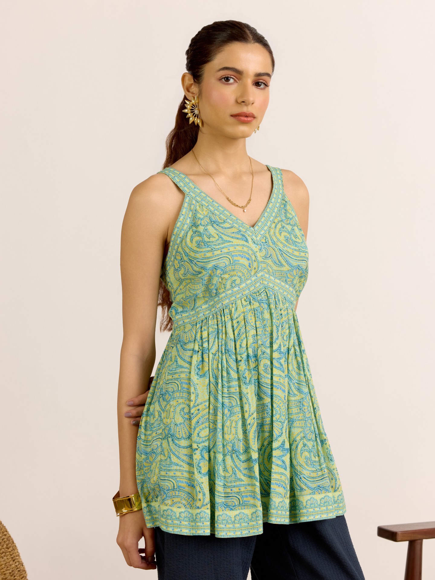 Green Navya Short Top