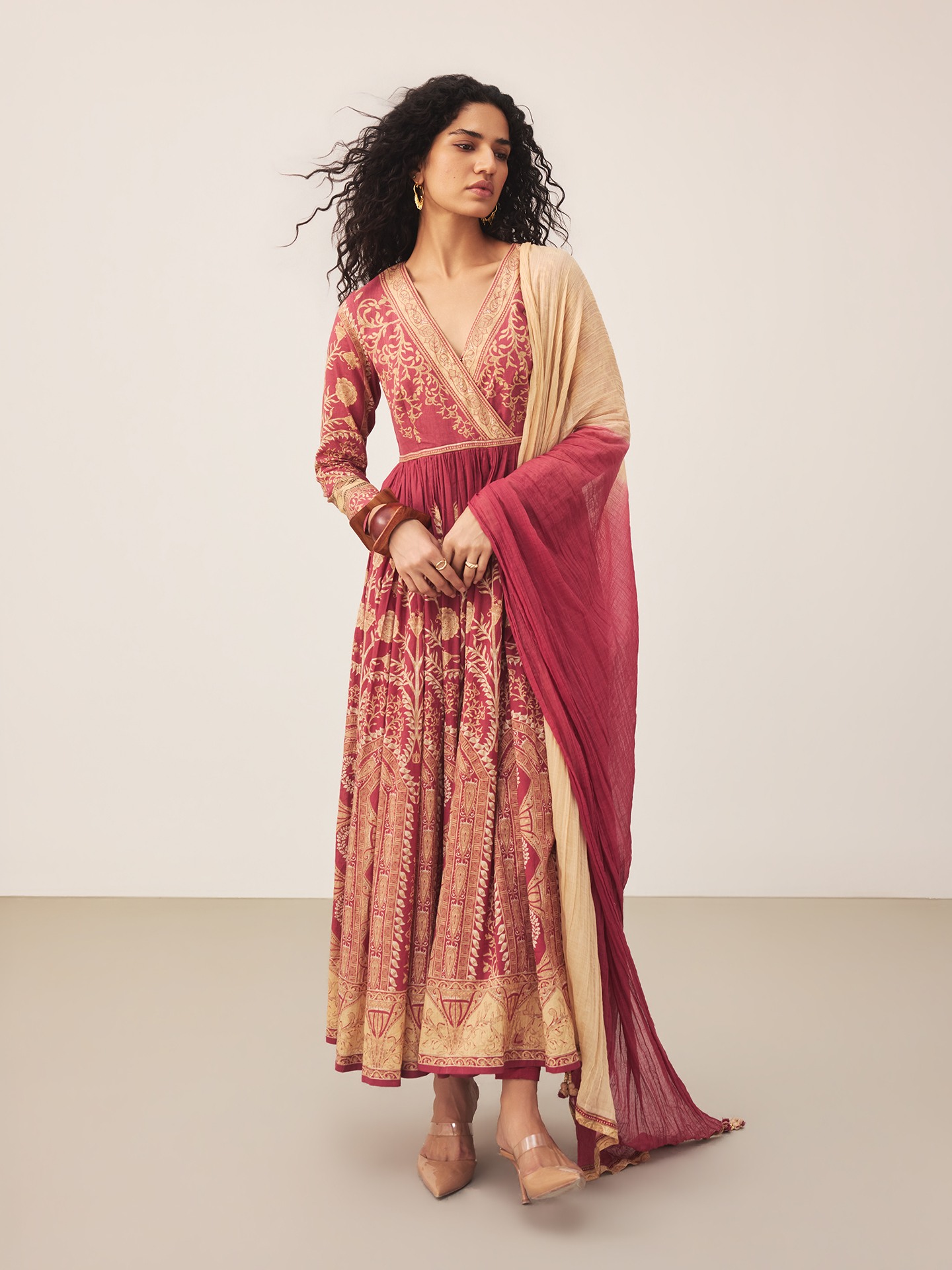 Maroon Pattachitra Suit Set