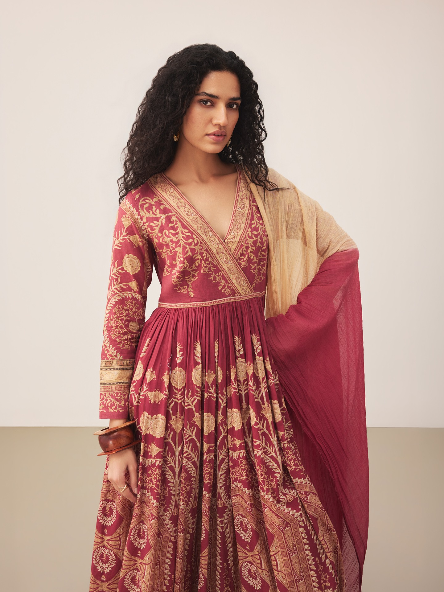 Maroon Pattachitra Suit Set
