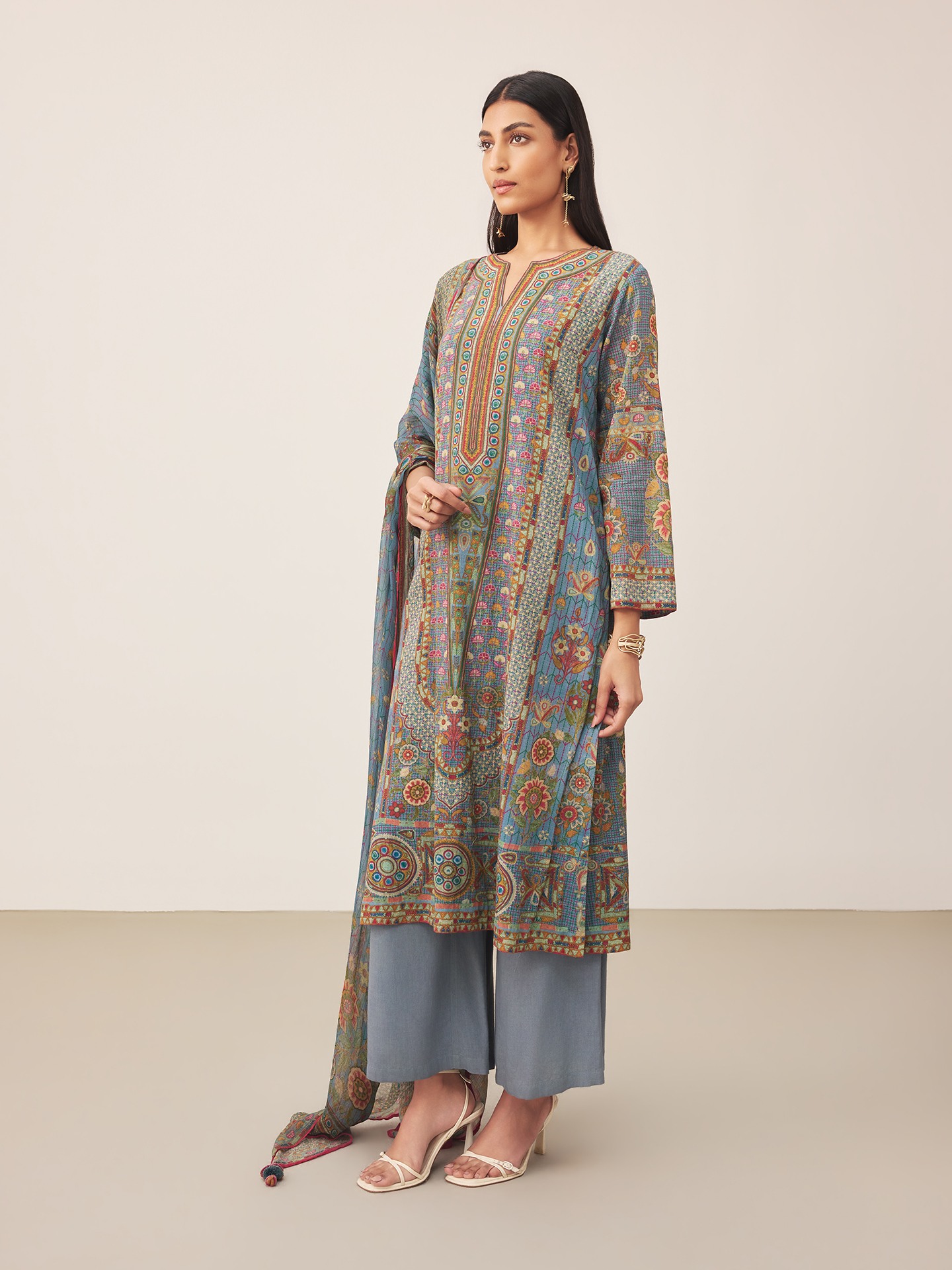 Blue Uppwan Suit Set
