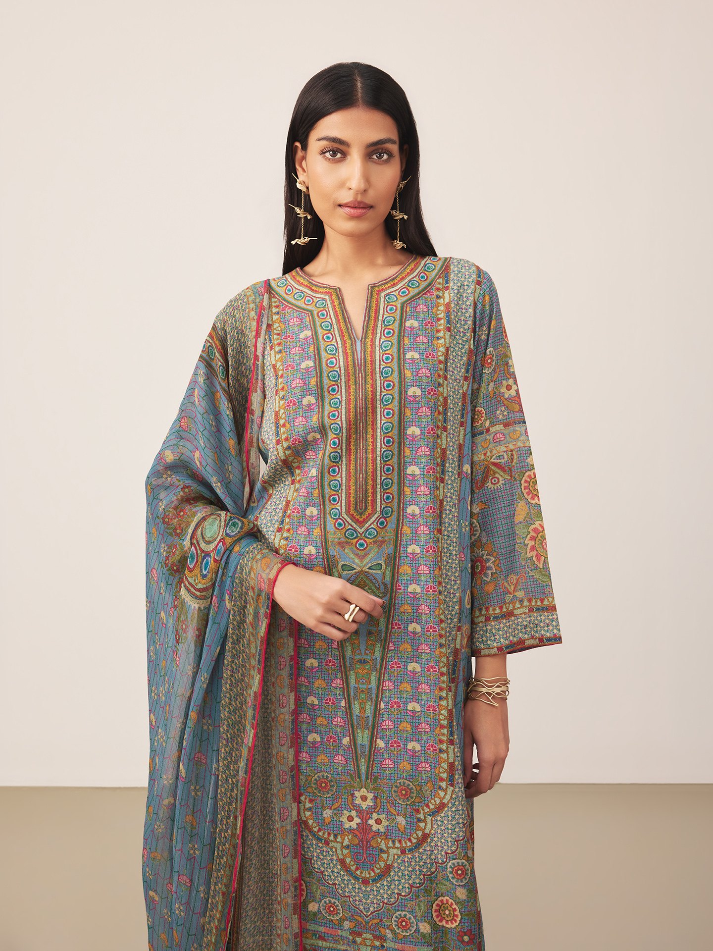 Blue Uppwan Suit Set