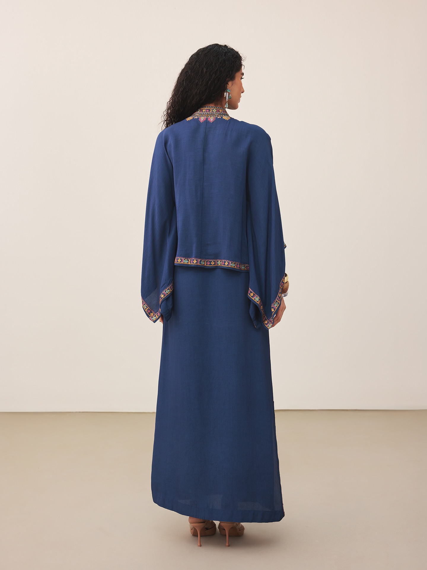 Blue Lara Embroidery Cord Set