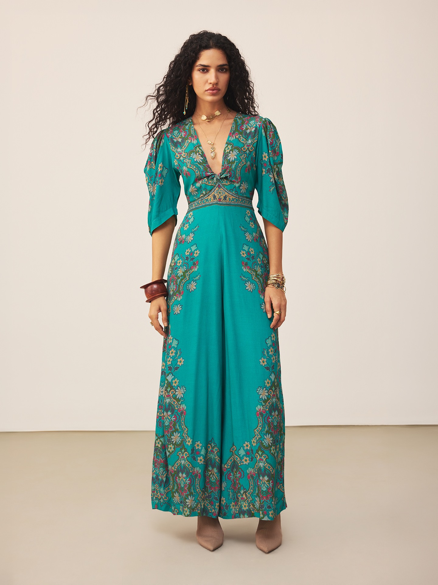 Teal Yukta Jump Suit