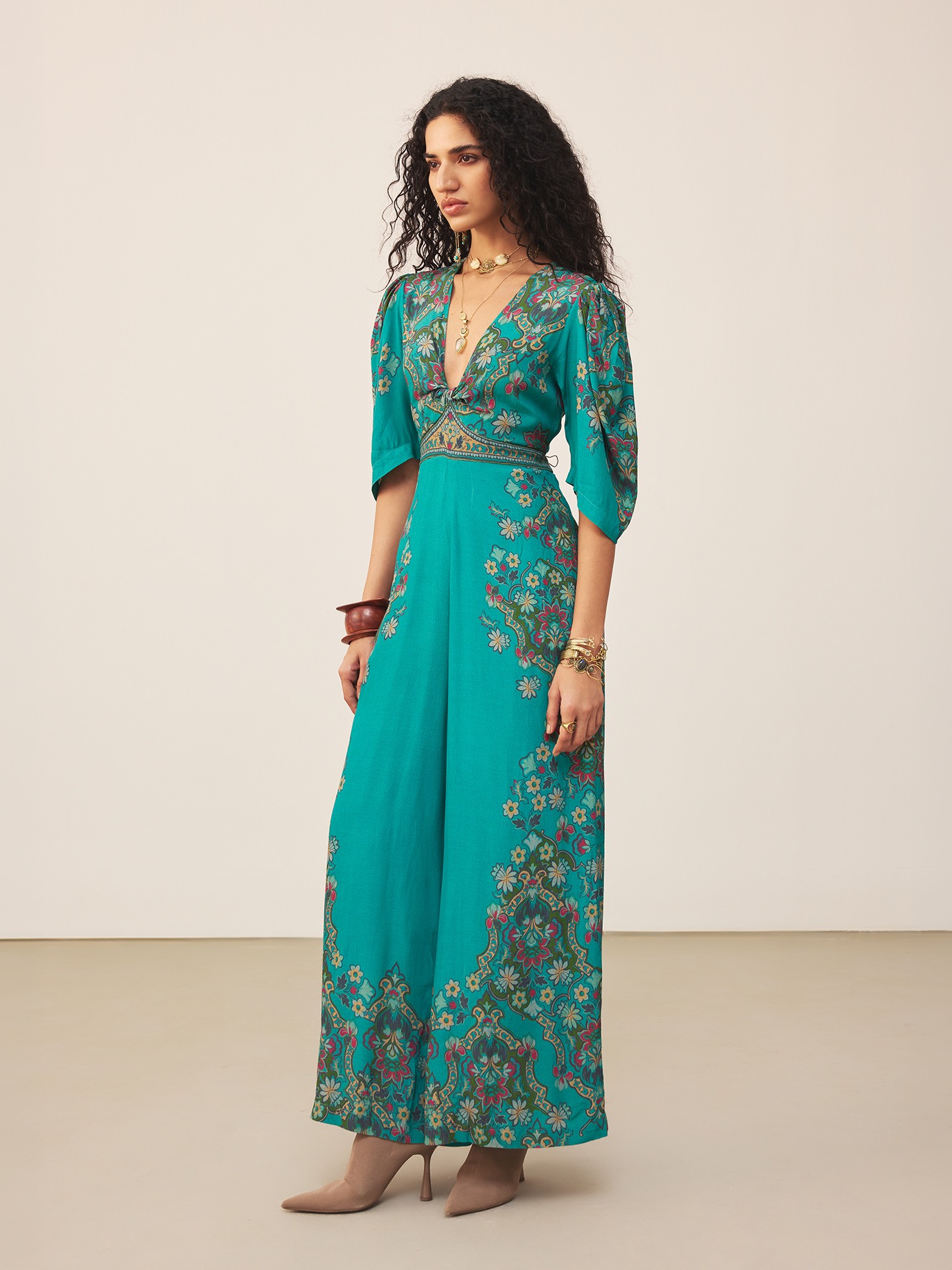 Teal Yukta Jump Suit