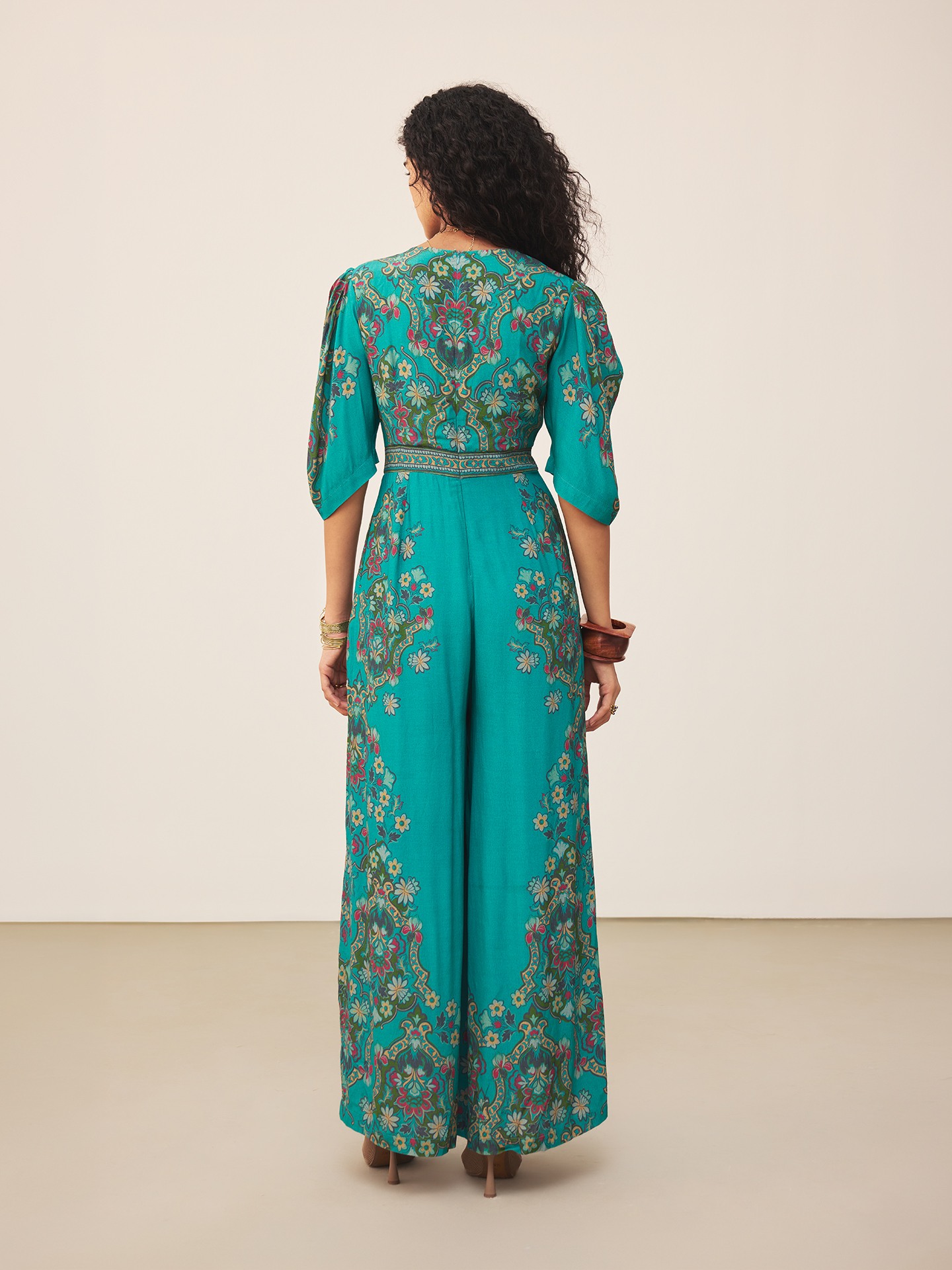 Teal Yukta Jump Suit
