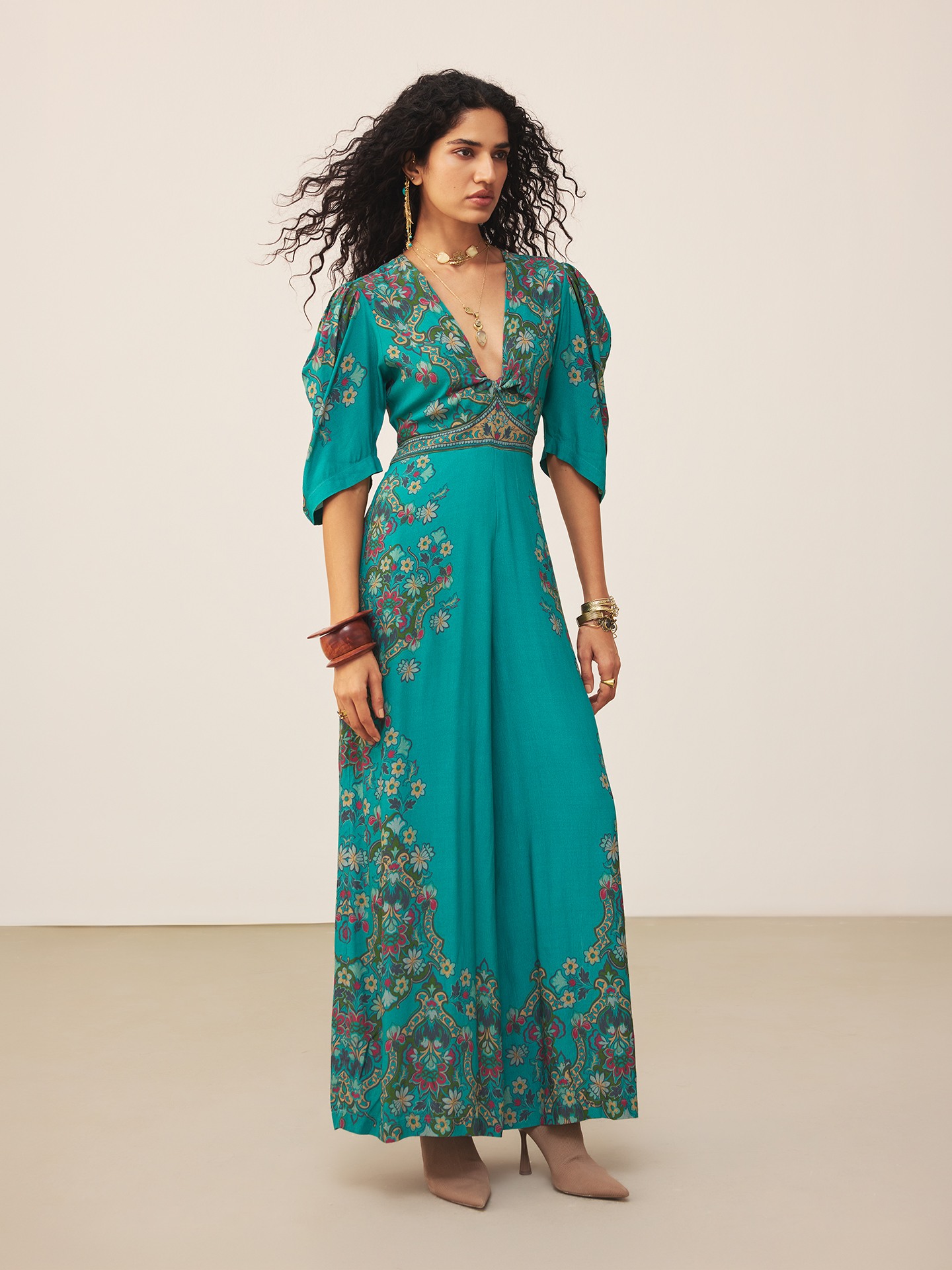 Teal Yukta Jump Suit