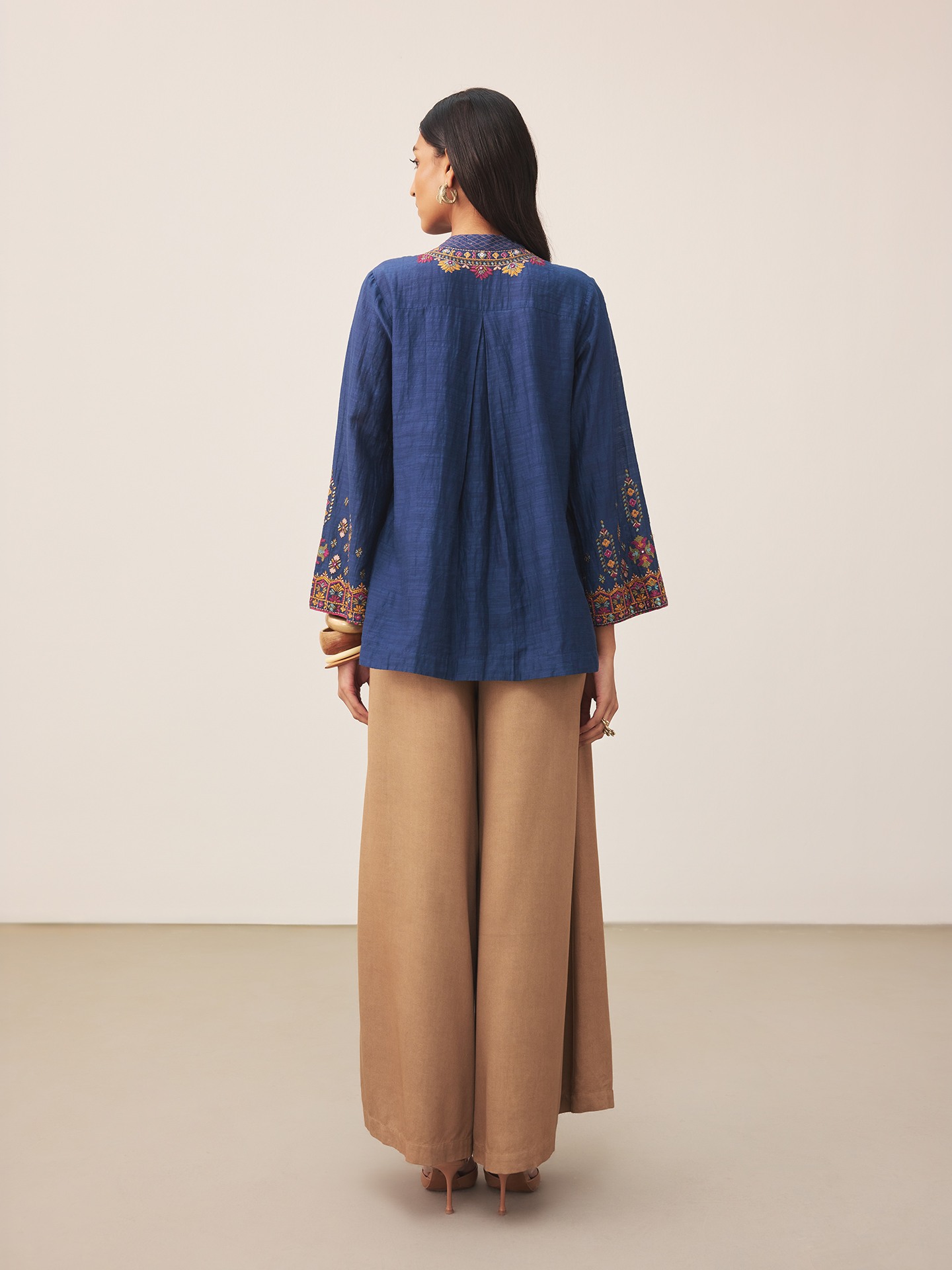 Blue Lara Embroidery Kurti