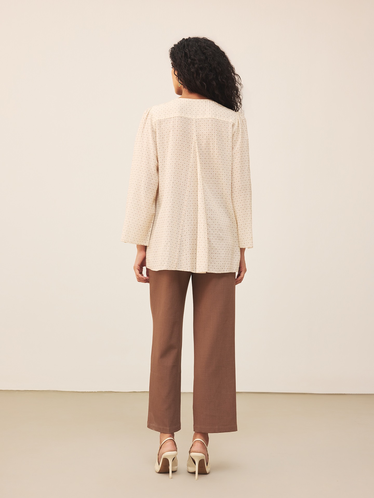 Ecru Akshara Kurti