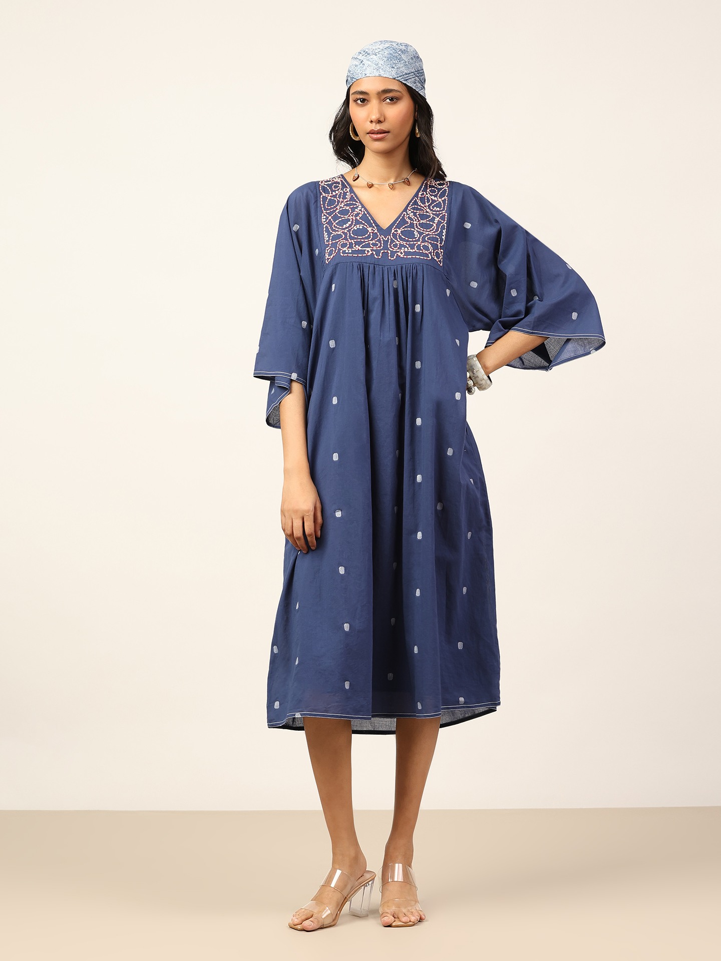 Blue Meander Long Dress