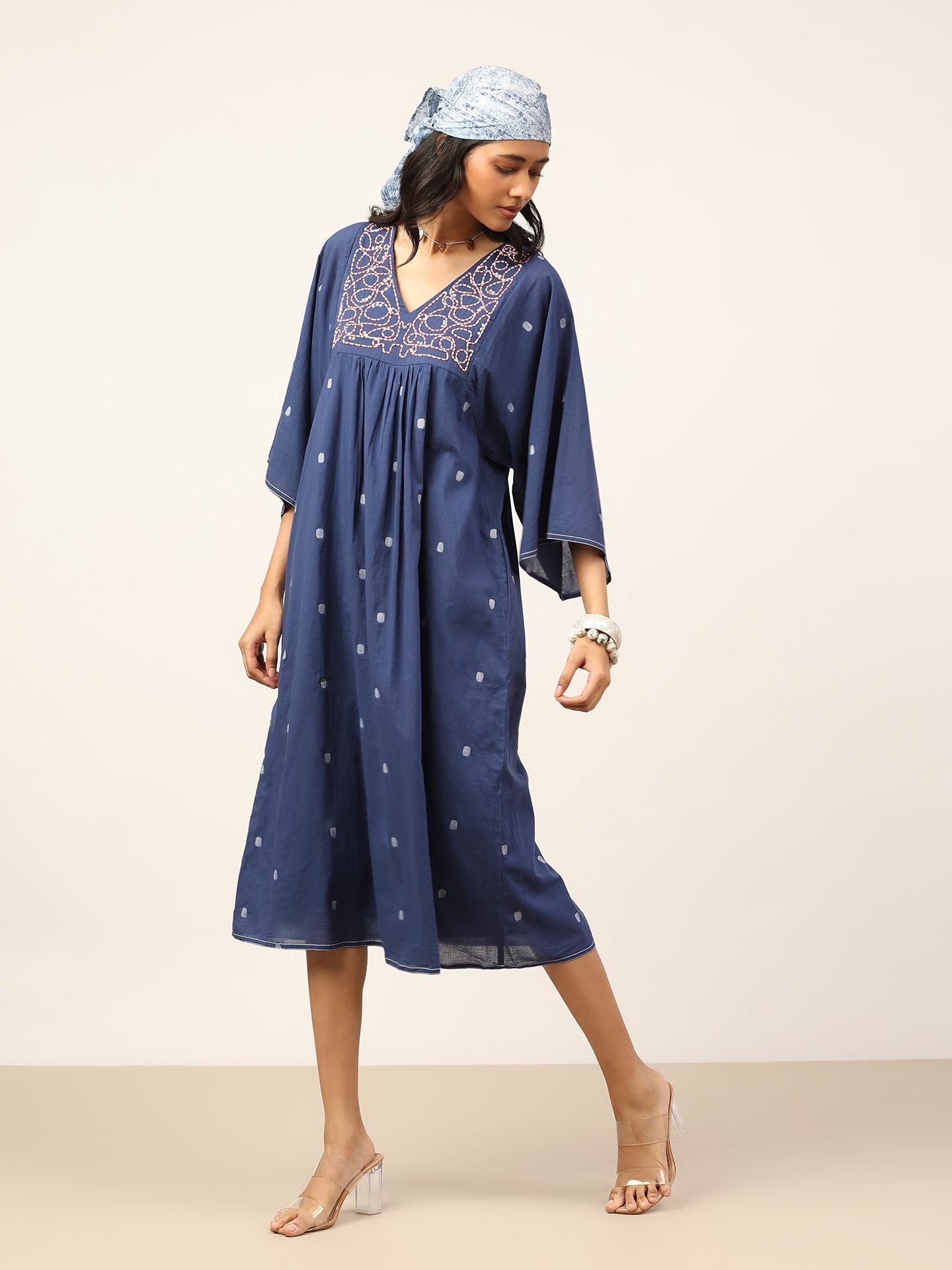 Blue Meander Long Dress