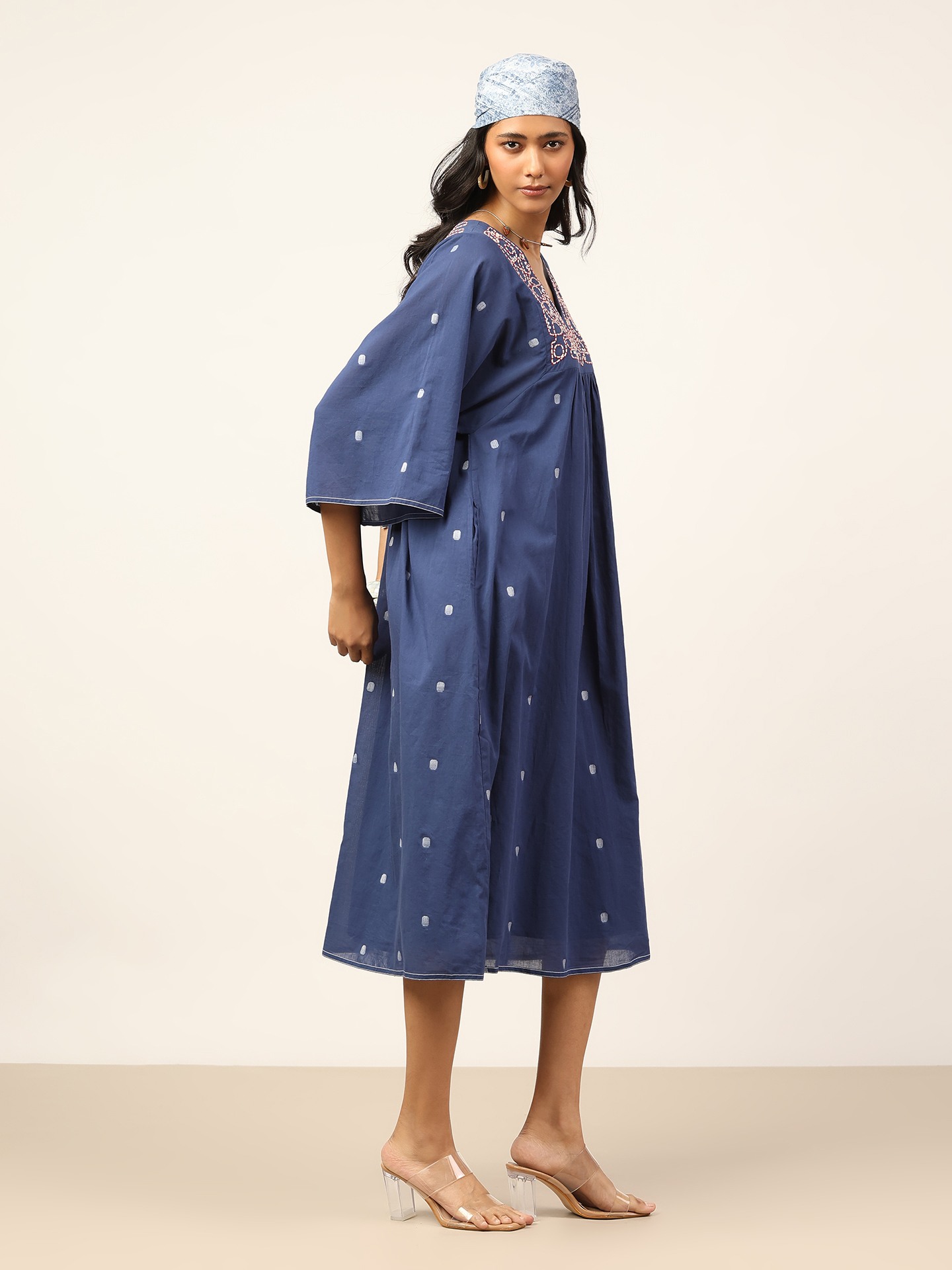 Blue Meander Long Dress
