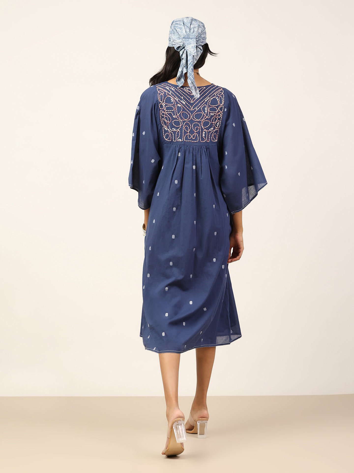 Blue Meander Long Dress