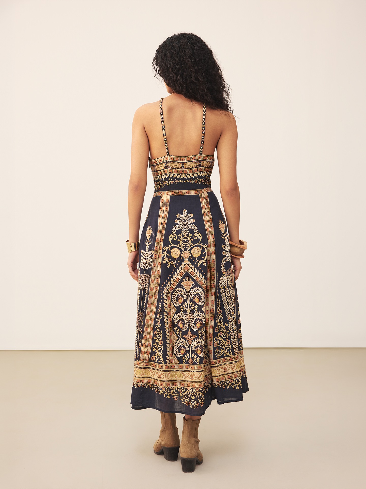 Black Pattachitra Long Dress