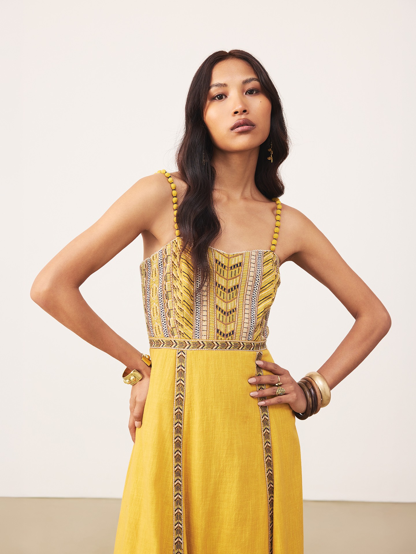 Mustard Frolica Long Dress