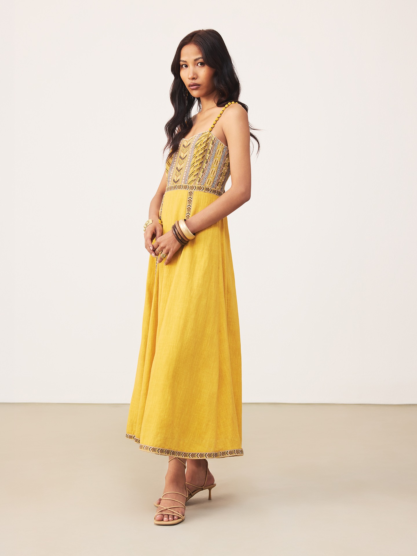Mustard Frolica Long Dress