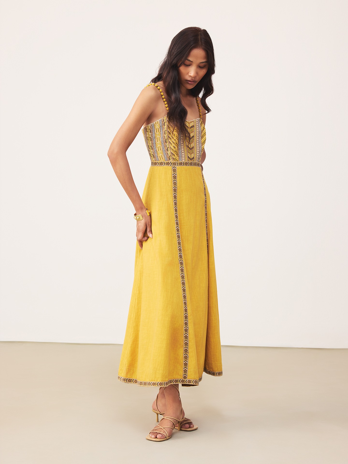 Mustard Frolica Long Dress