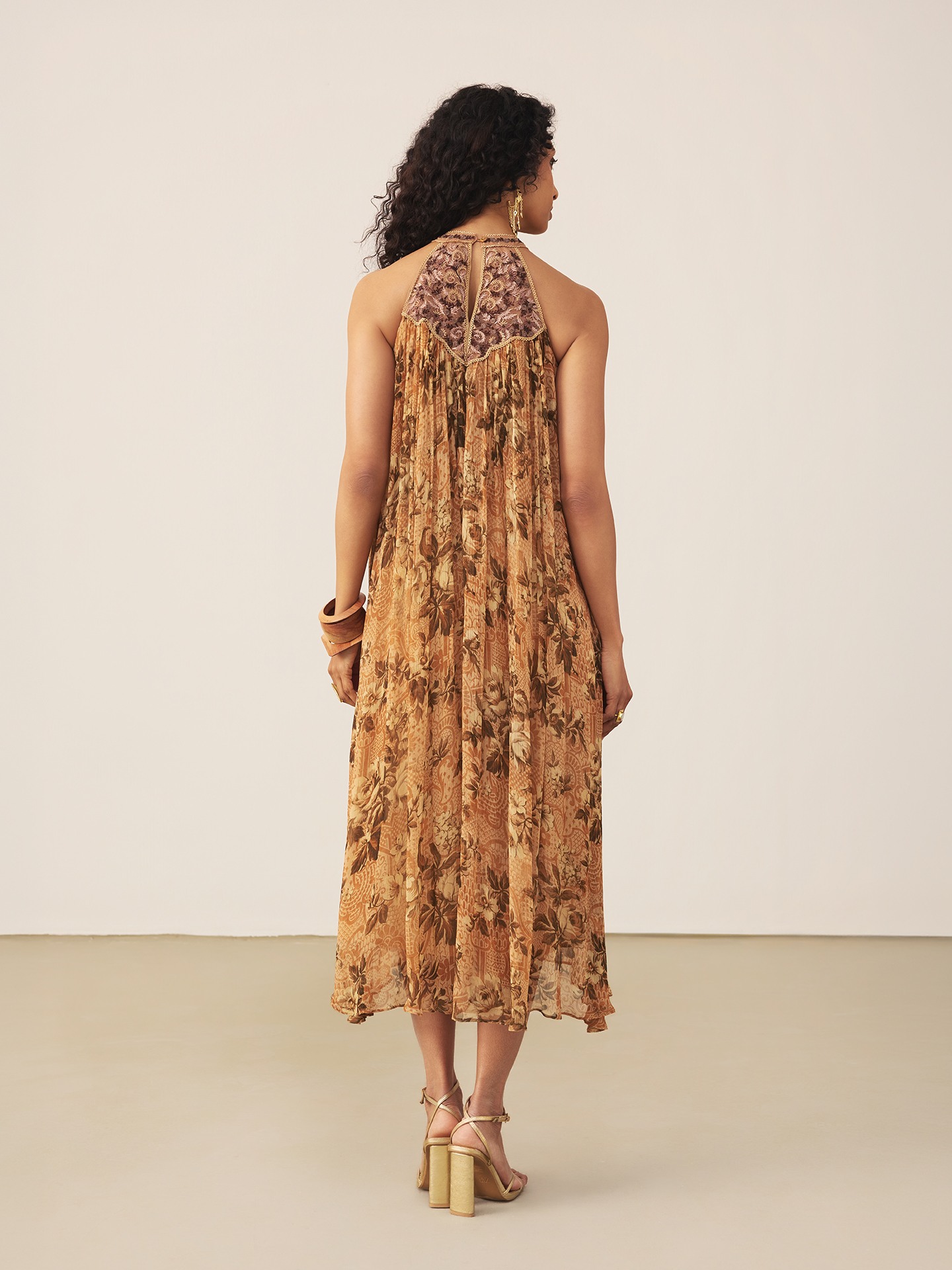 Brown Flowrence Long Dress
