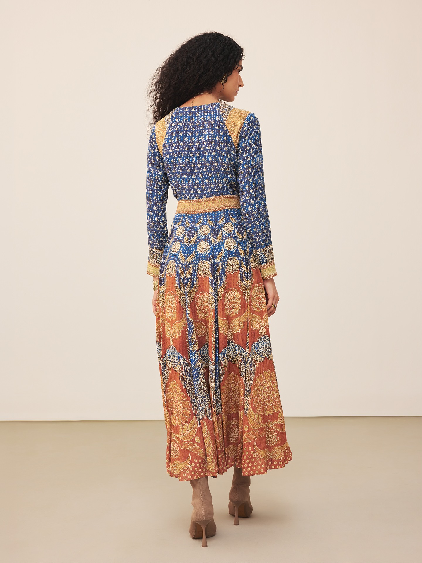 Blue Safflower Long Dress