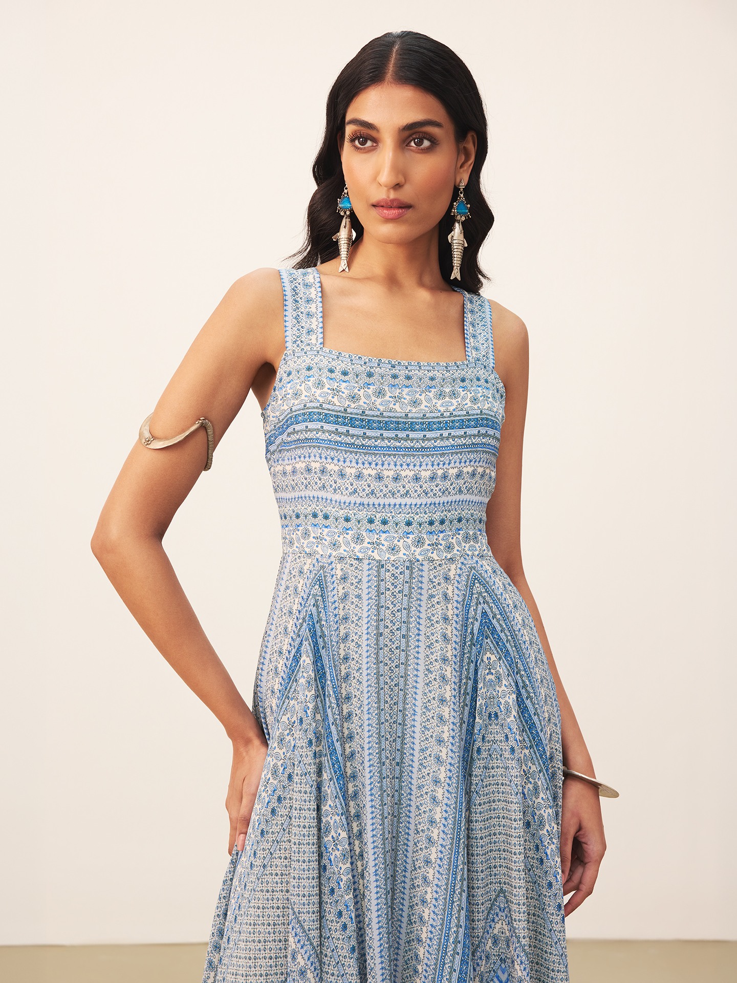 Blue Alifia Long Dress