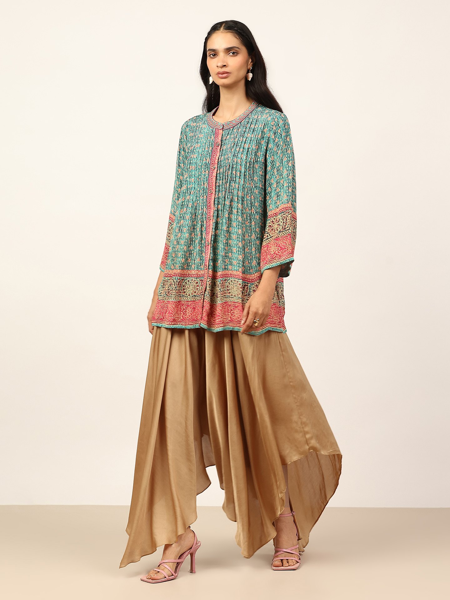 Teal Safflower Shirt