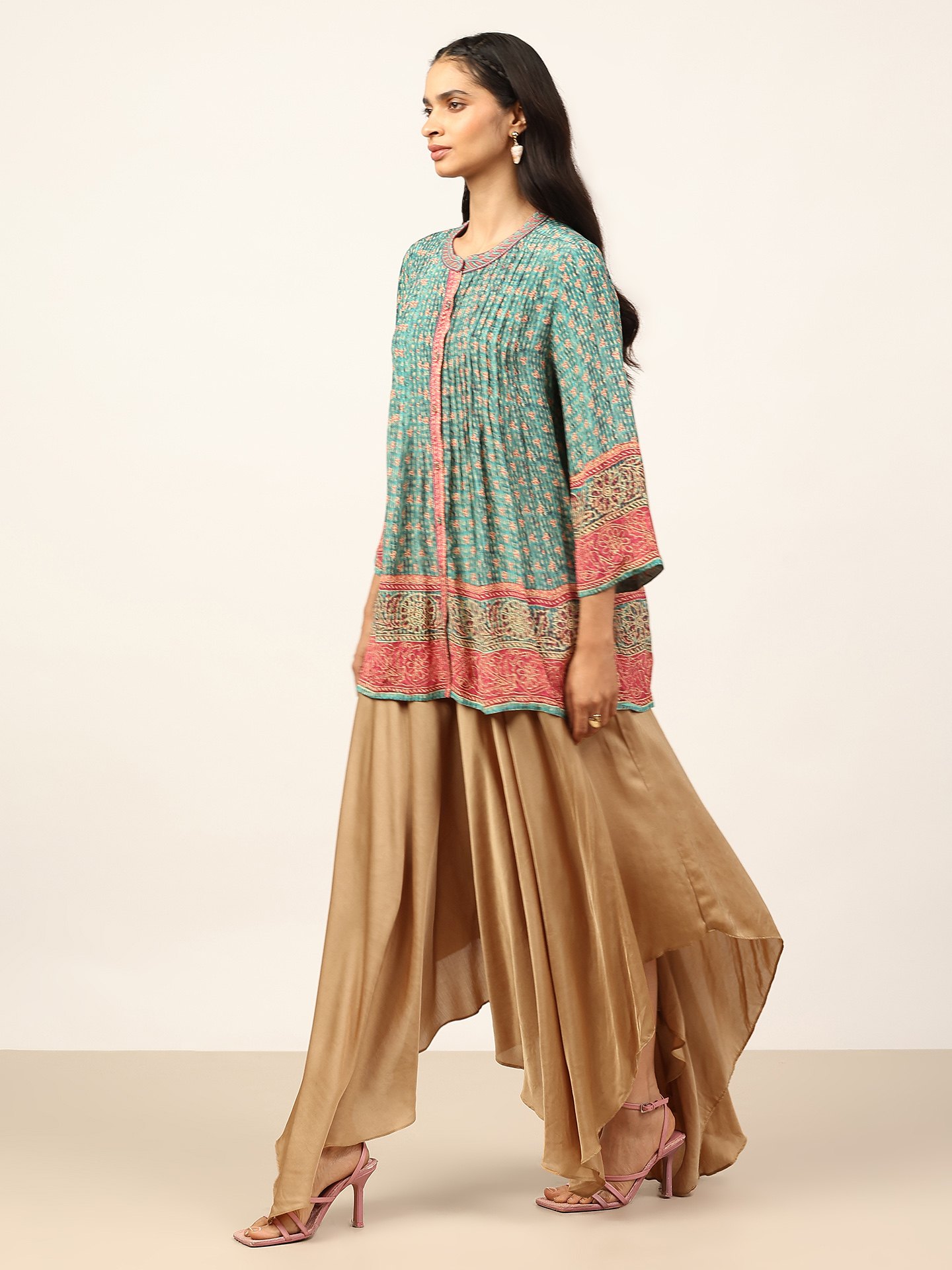 Teal Safflower Shirt