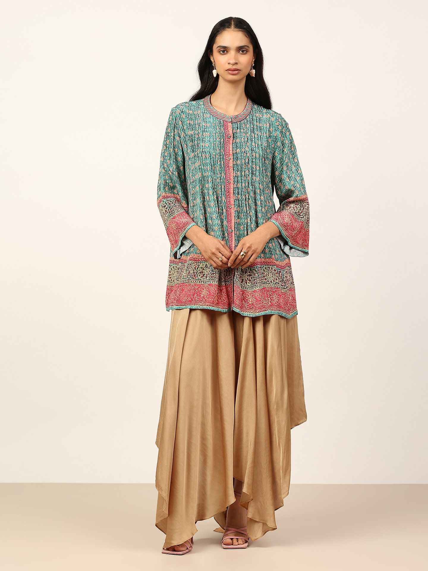 Teal Safflower Shirt