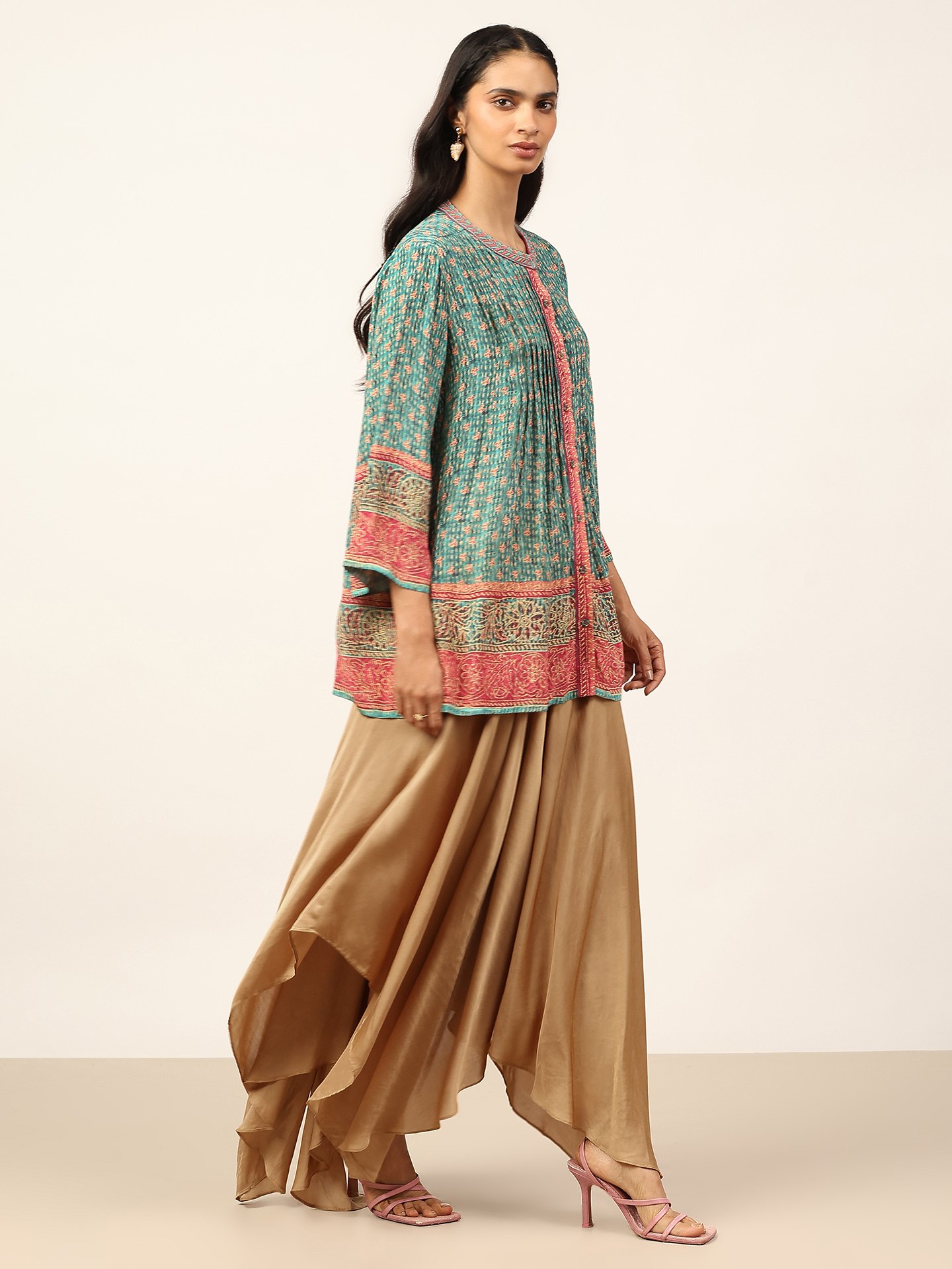 Teal Safflower Shirt