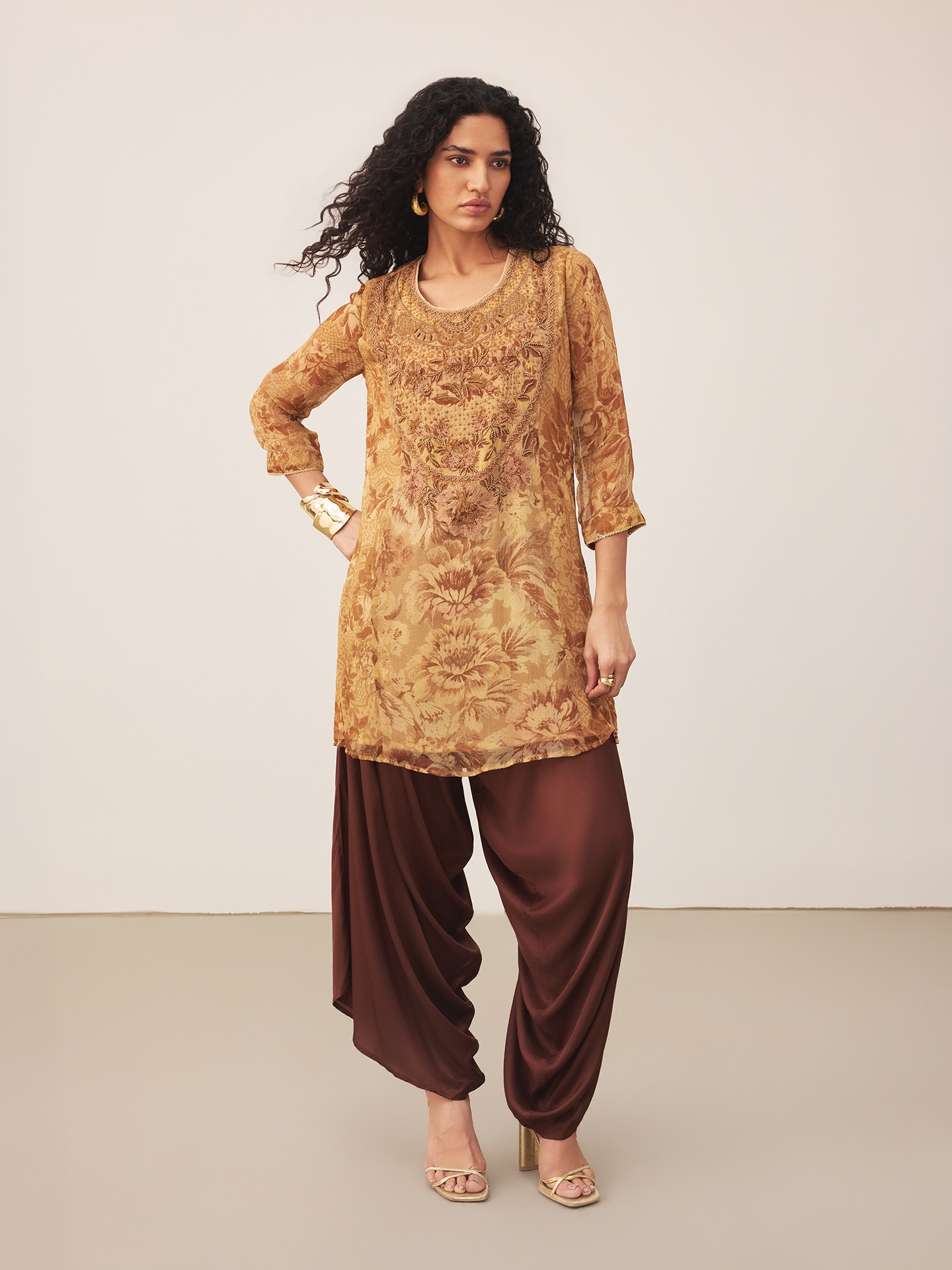 Brown Flowrence Kurti