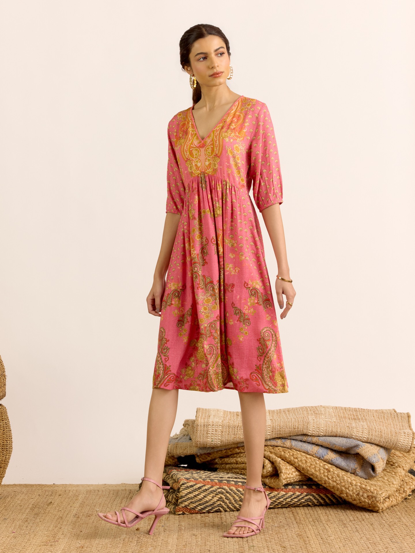 Peach Shakti Short Dress