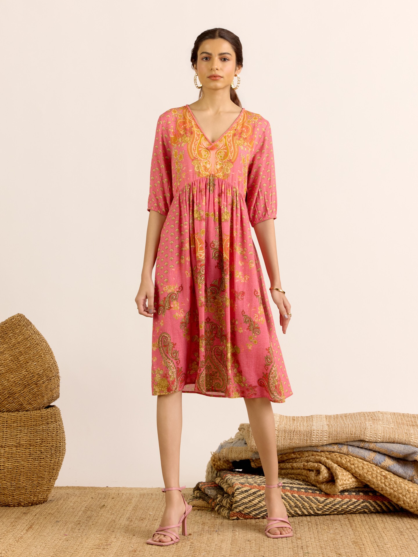 Peach Shakti Short Dress
