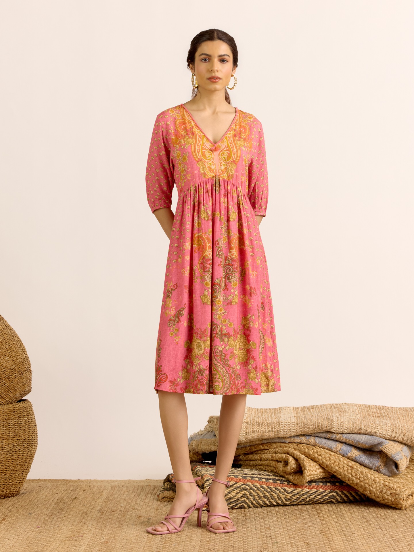 Peach Shakti Short Dress