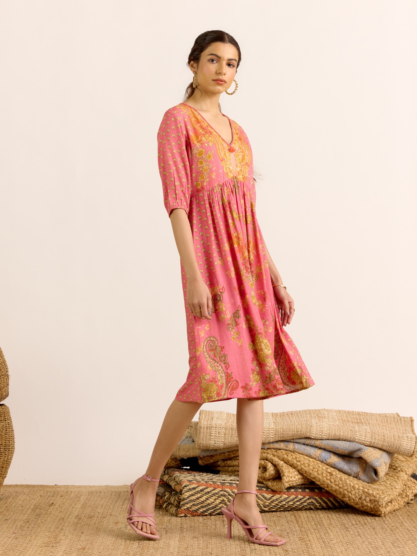 Peach Shakti Short Dress