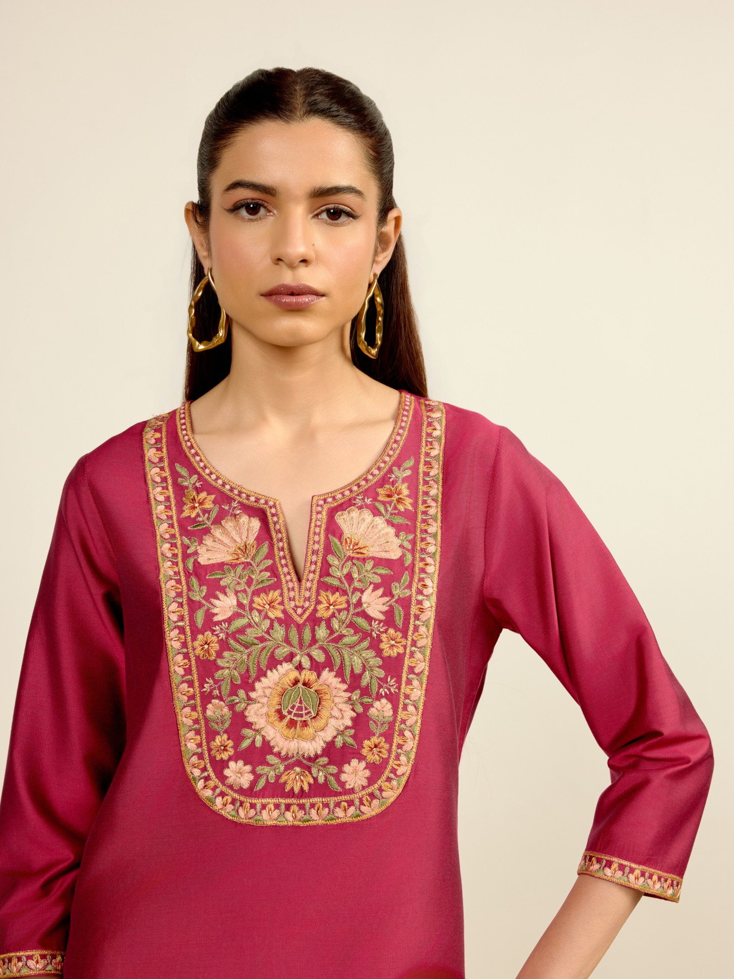 Wine Aroma Solid Kurti