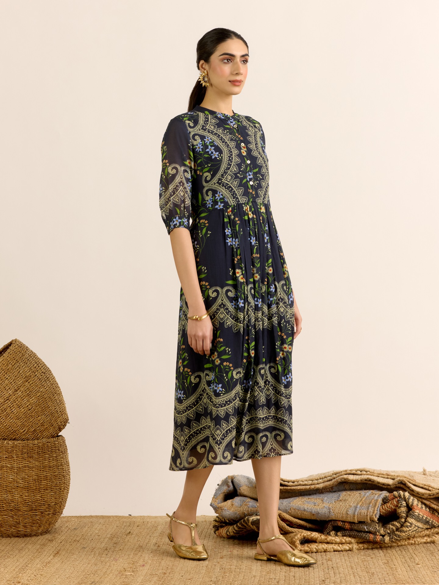 Black Sophia Midi Dress