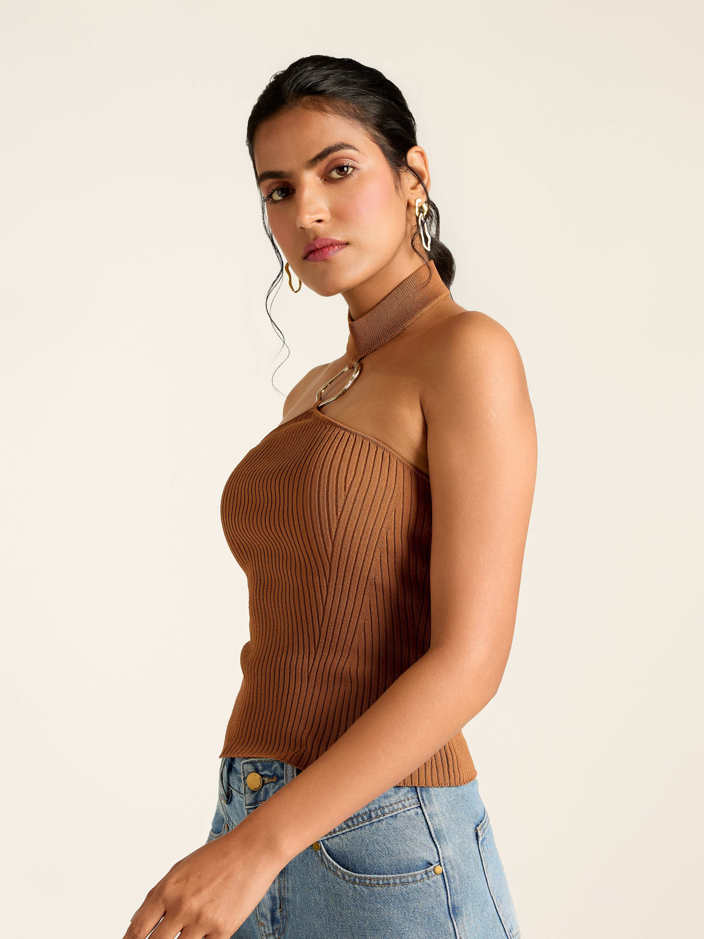 Tan Chase Short Top