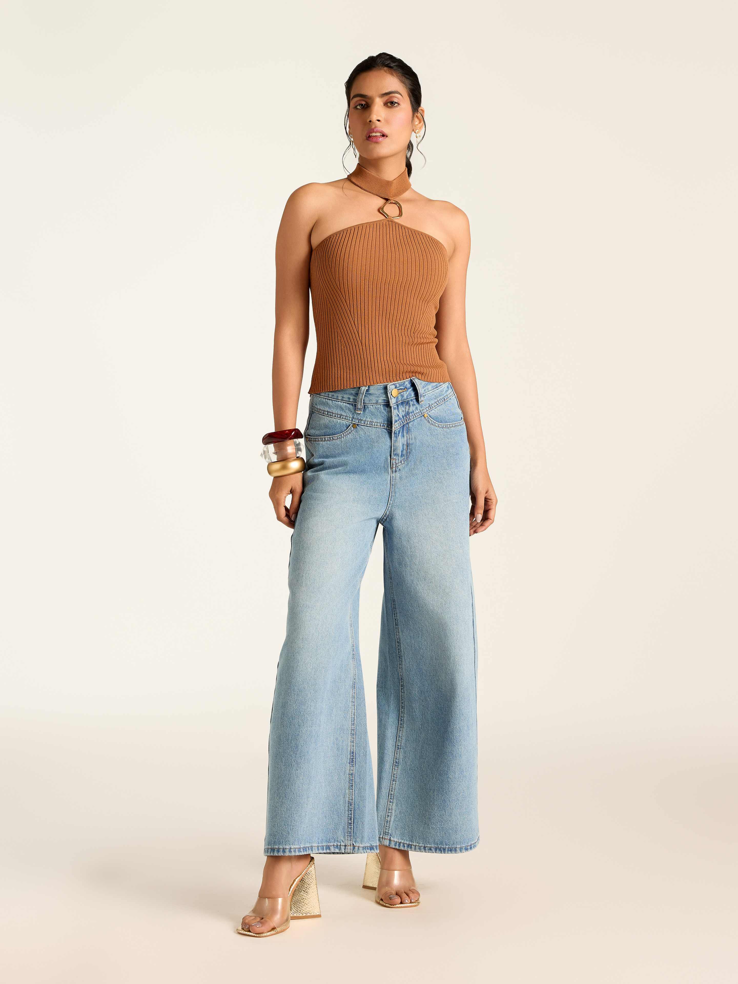 Tan Chase Short Top