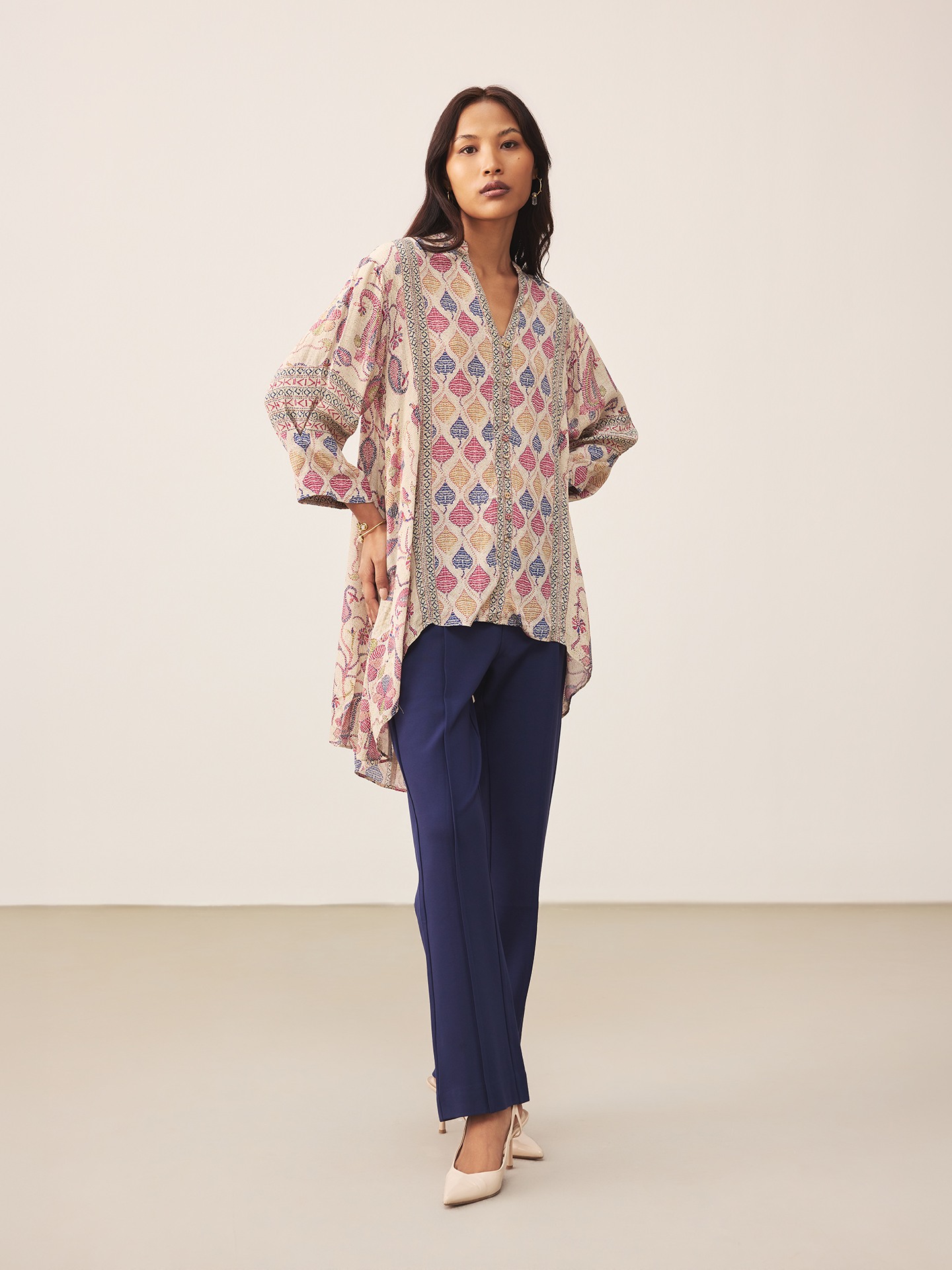 Ecru Kantha Art Shirt
