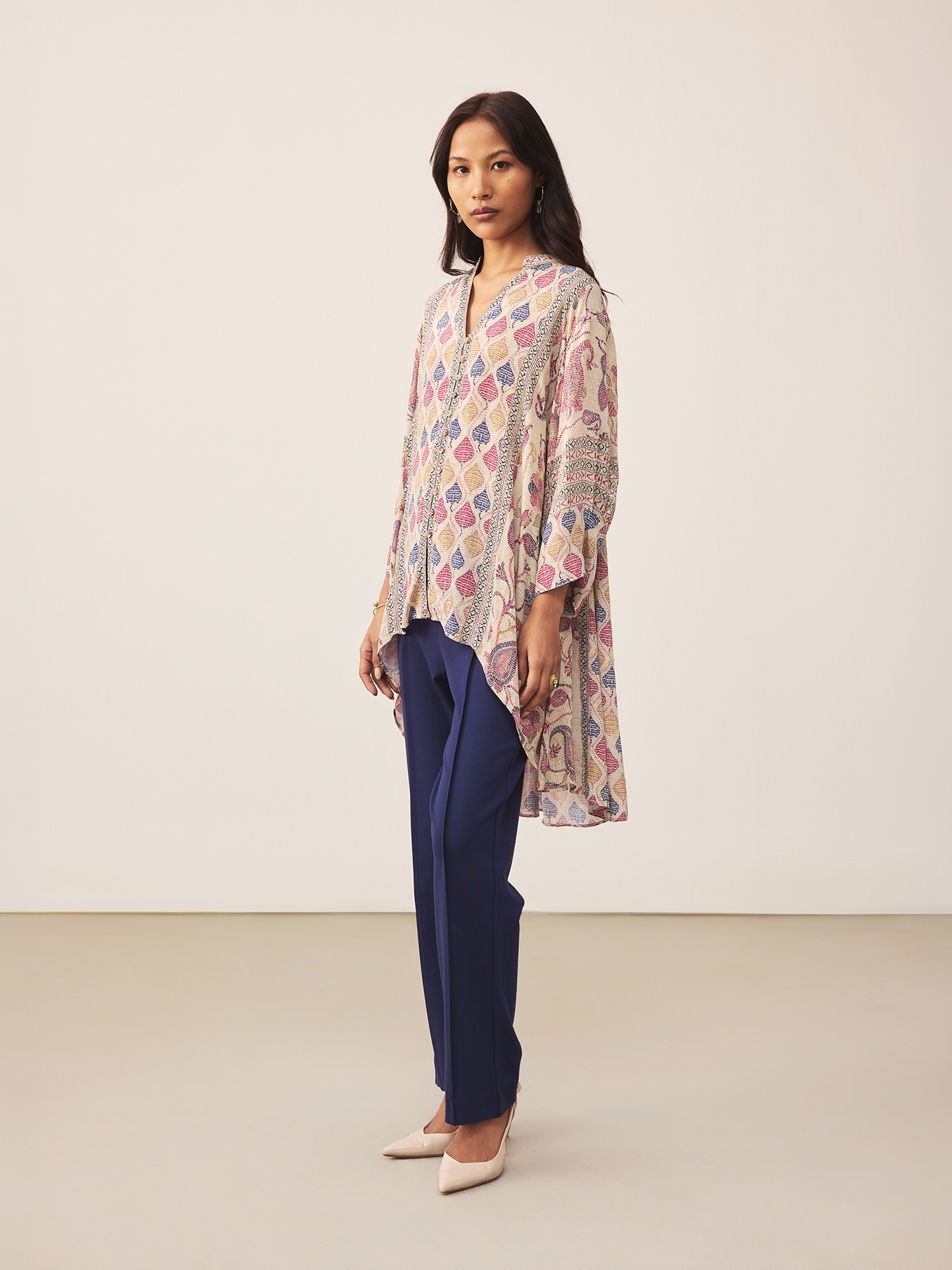 Ecru Kantha Art Shirt