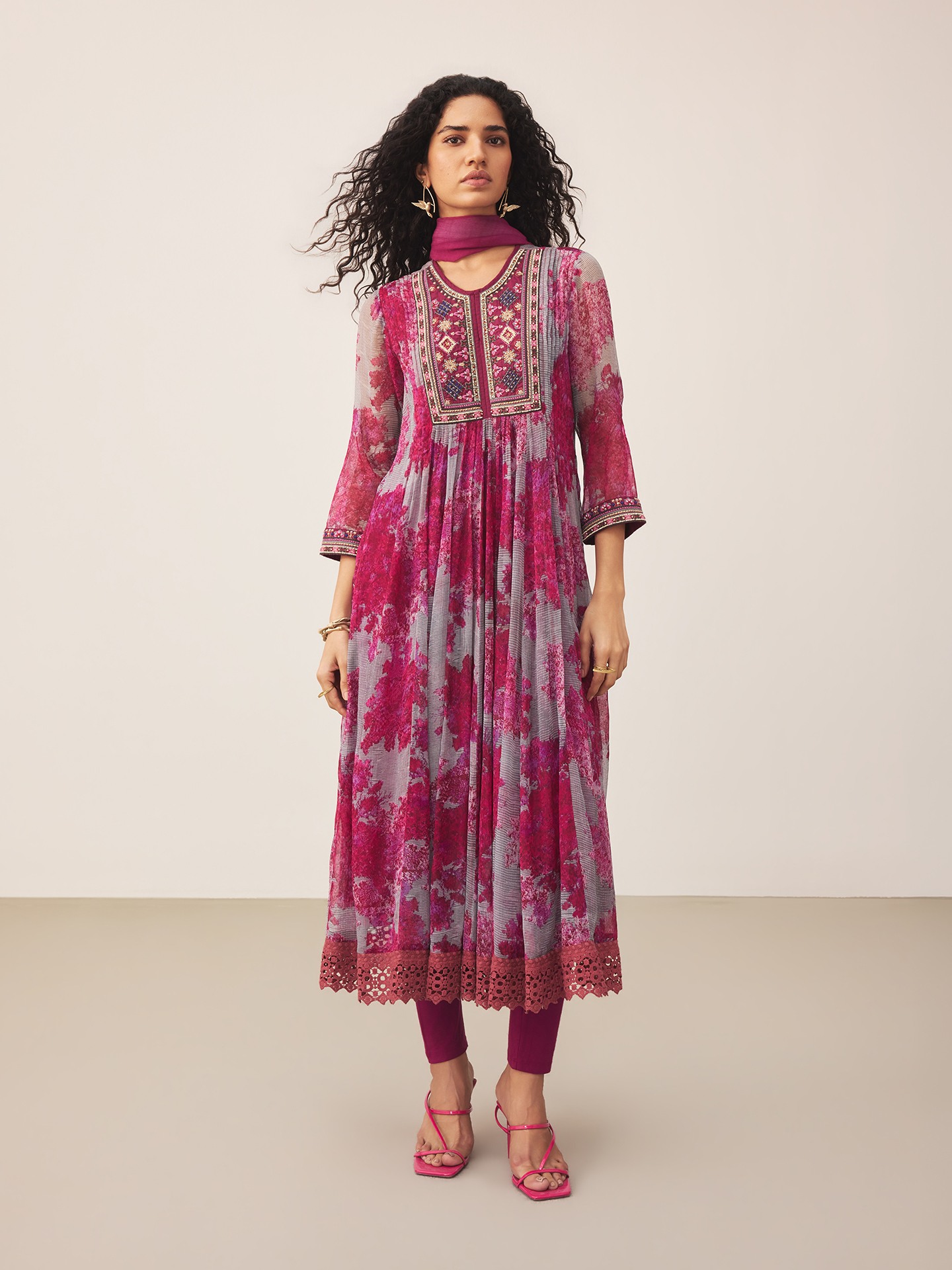 Purple Khizan  Suit Set