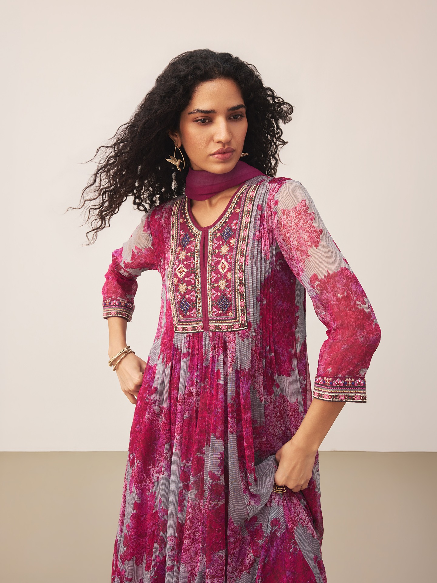 Purple Khizan  Suit Set