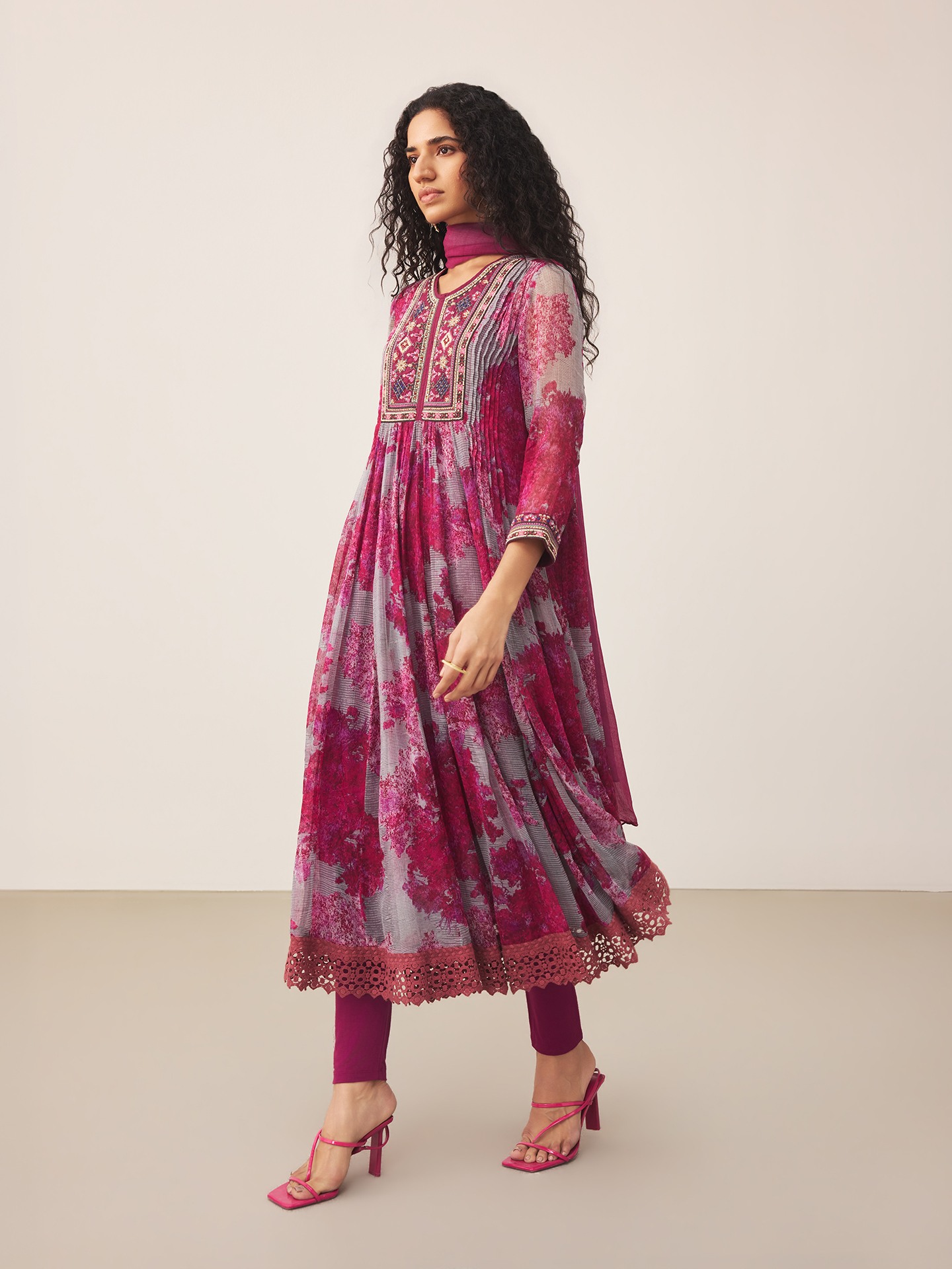Purple Khizan  Suit Set