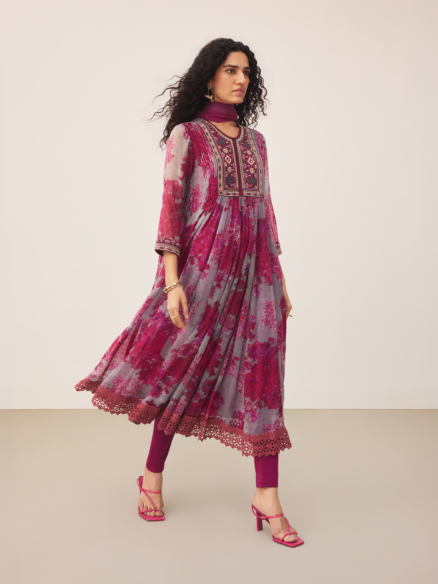 Purple Khizan  Suit Set