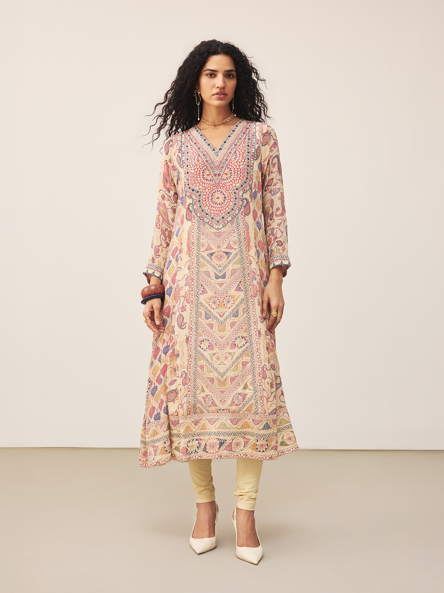 Ecru Kantha Art Suit Set