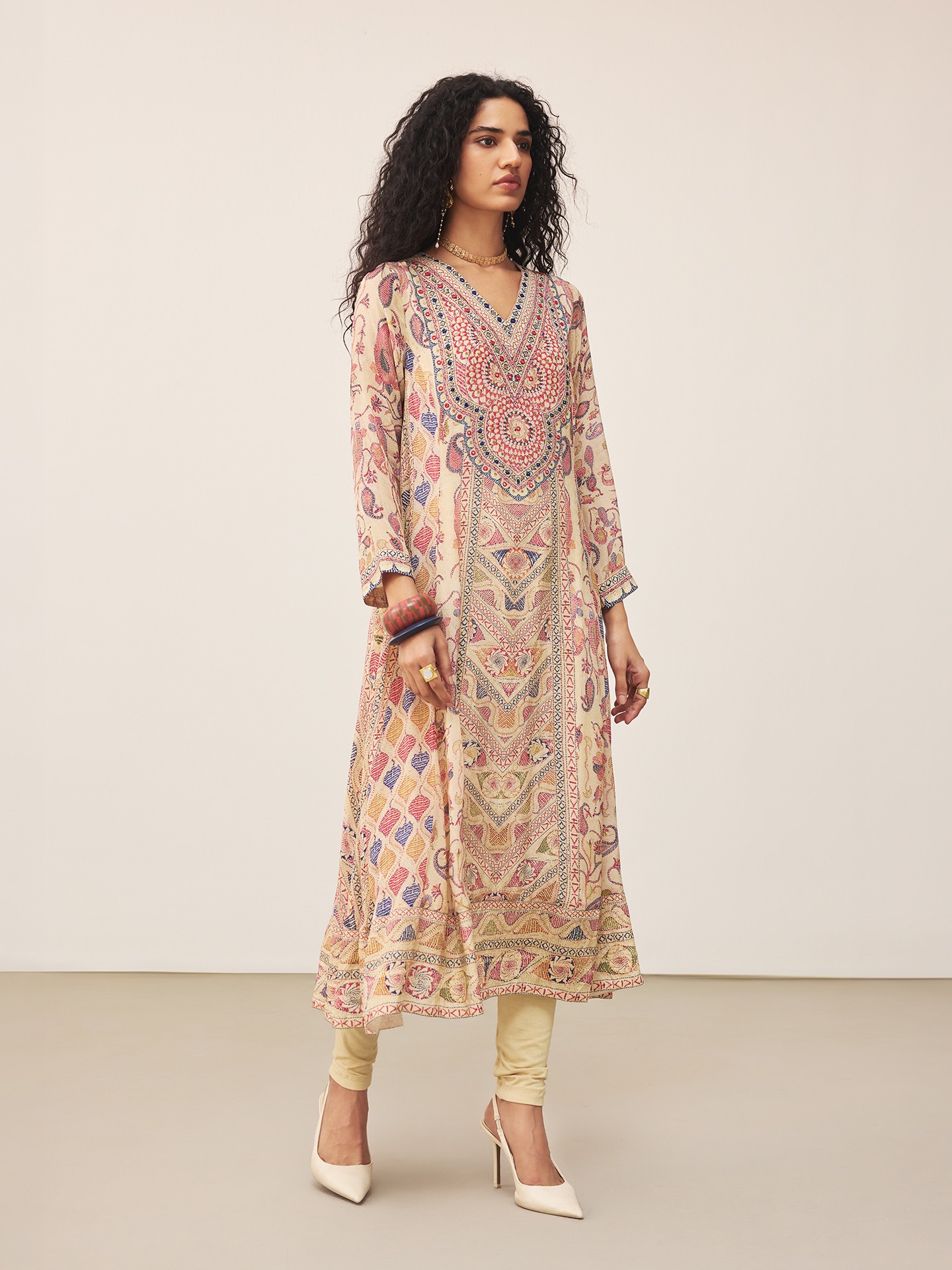 Ecru Kantha Art Suit Set