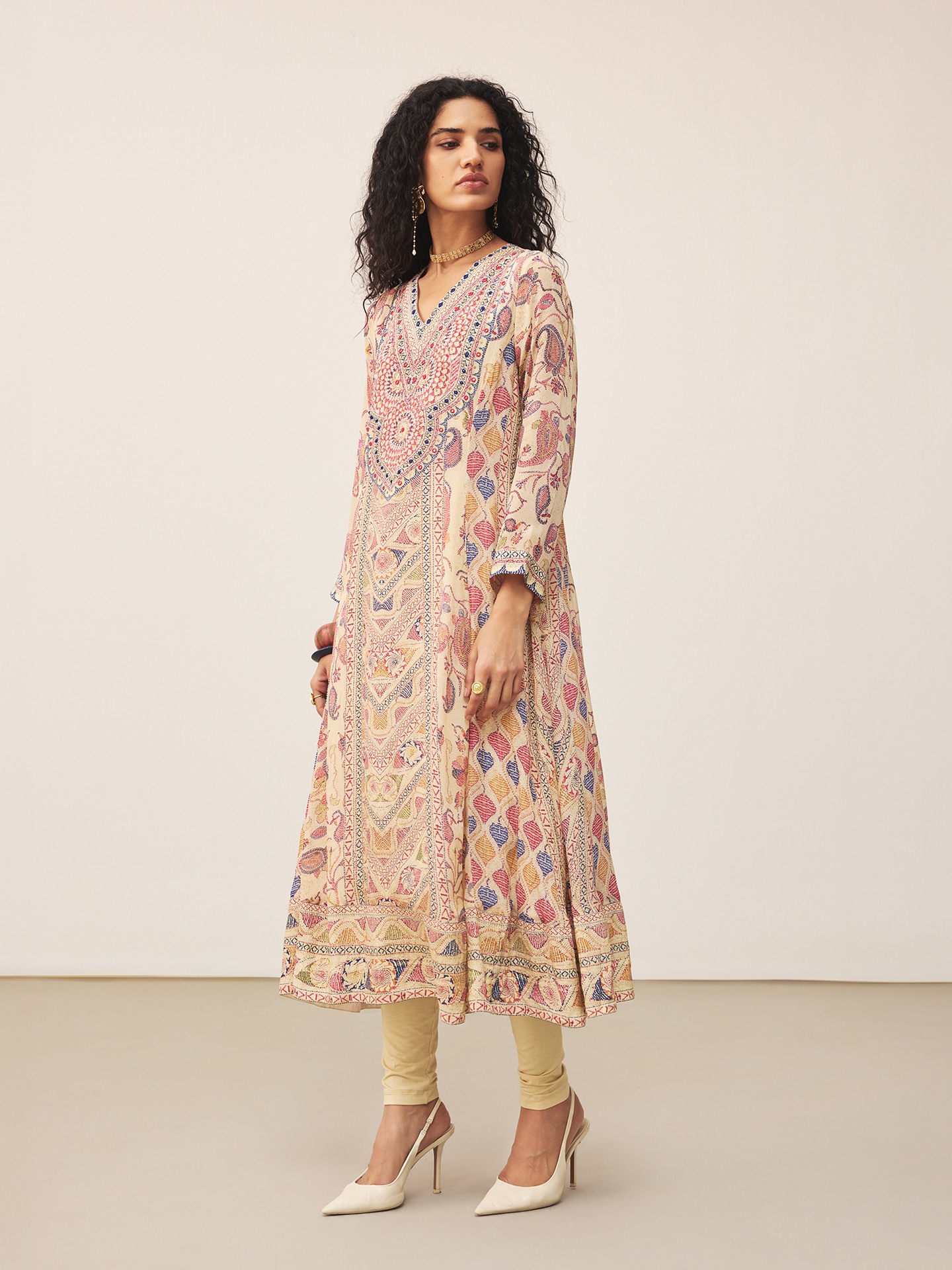 Ecru Kantha Art Suit Set