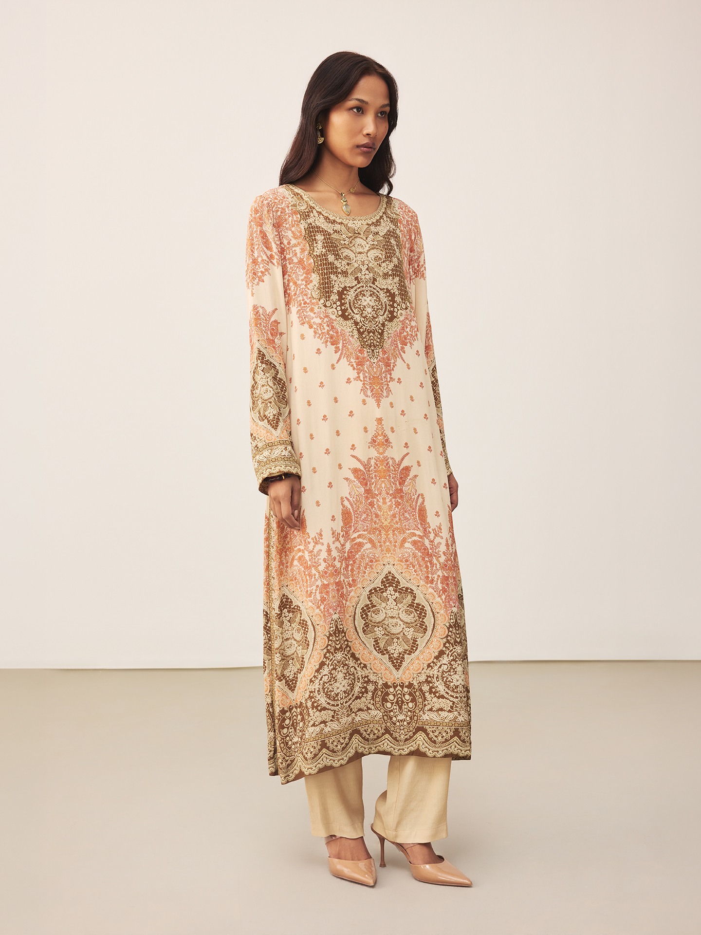 Beige Palak Suit Set
