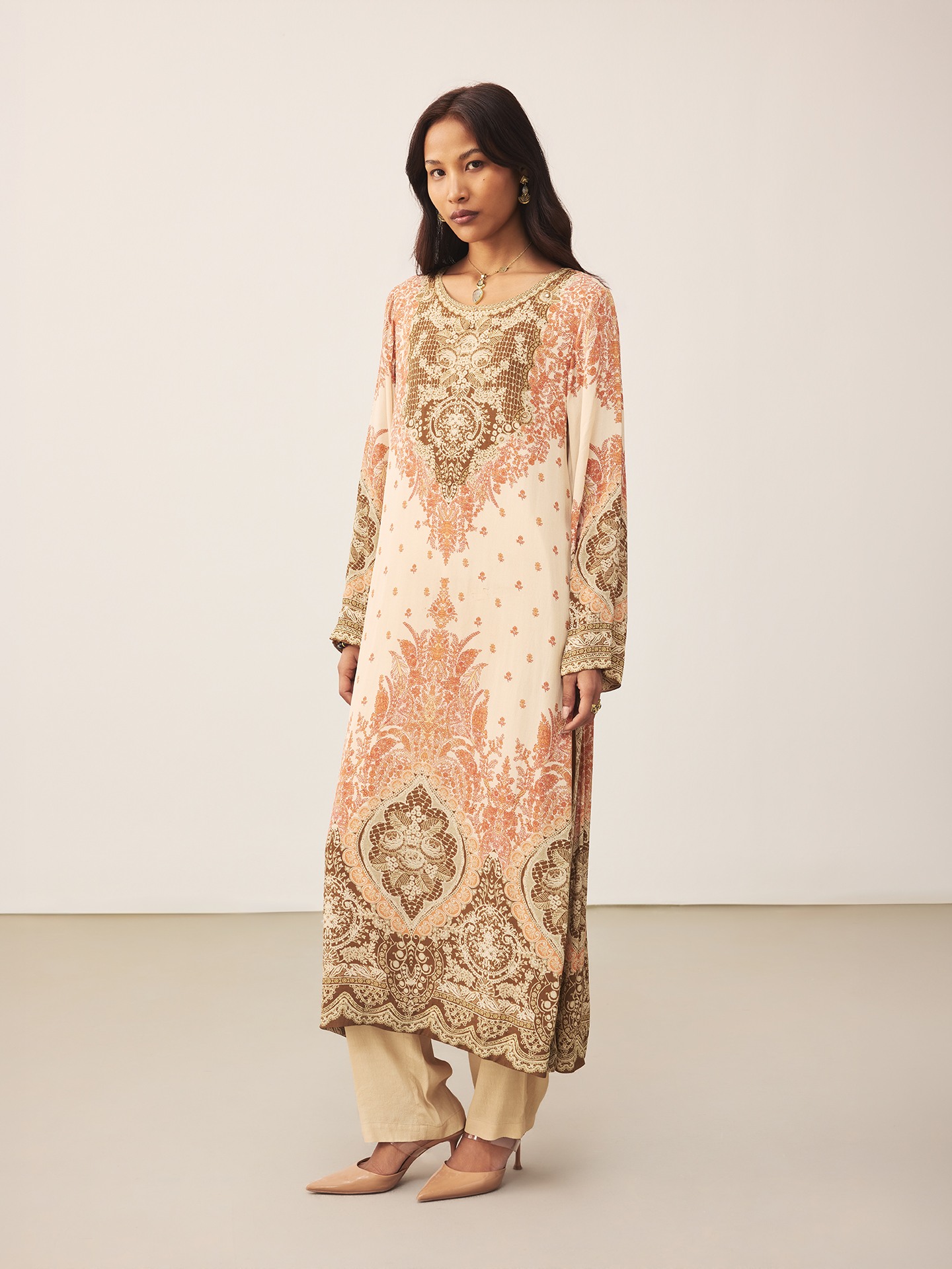 Beige Palak Suit Set
