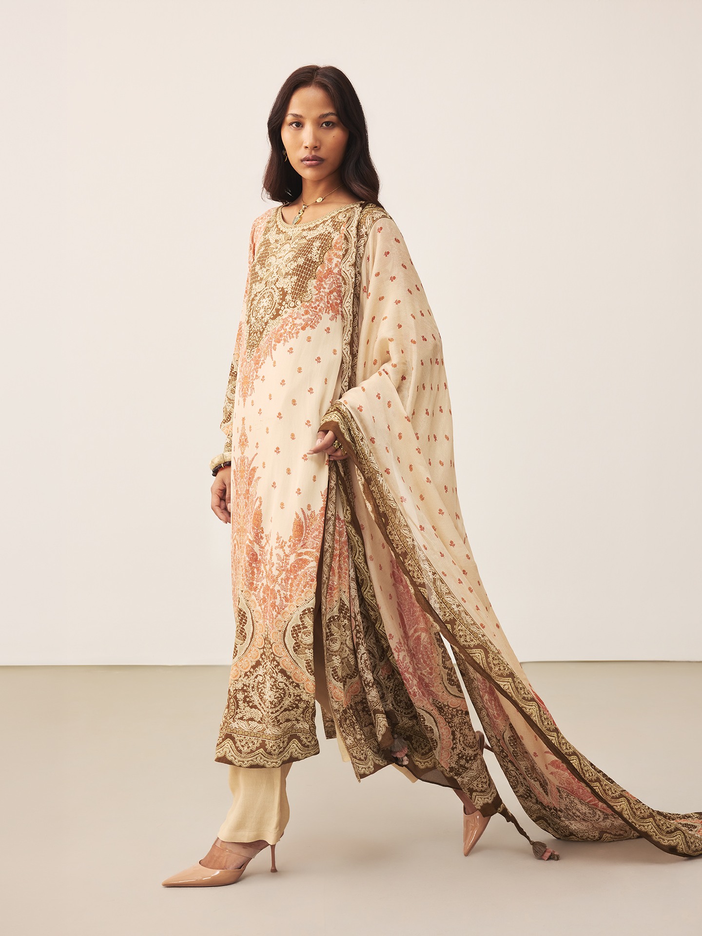 Beige Palak Suit Set