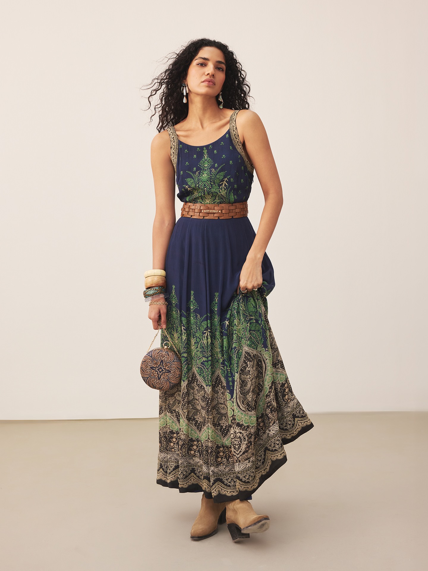 Blue Palak Long Dress